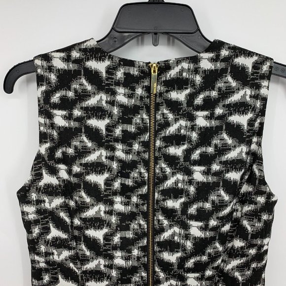 Calvin Klein Dress Black White Printed Sheath Sleeveless Stretch - Picture 9 of 11